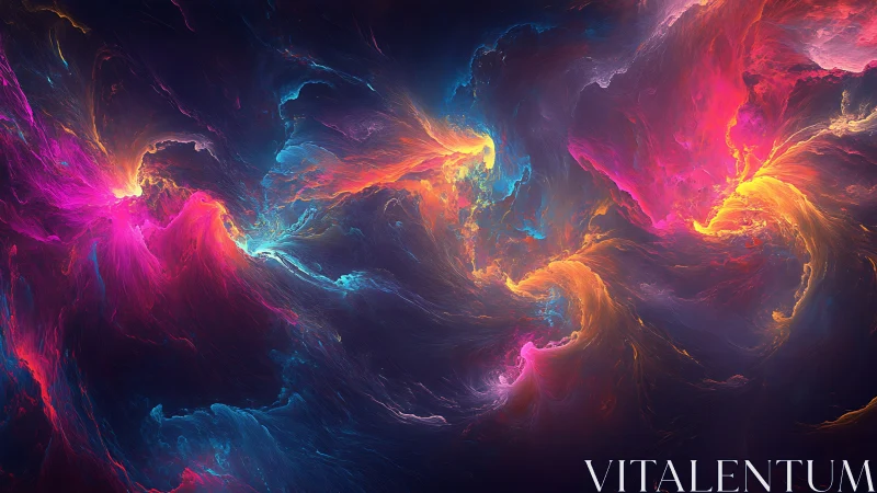 Spectral plasma vortices in a chromatic deep-space nebula.