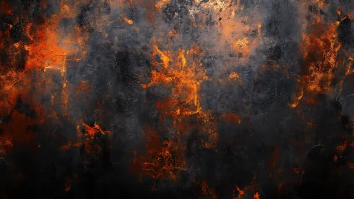Inferno Texture. Burnt Orange Fire and Charred Shadow Depths.