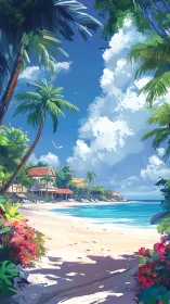 Tropical Coastal Scene with Multi-planar Depth Rendering and Volumetric Atmospheric Effects