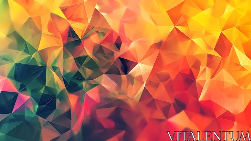 Polygonal gradient surface with warm and cool color fields.