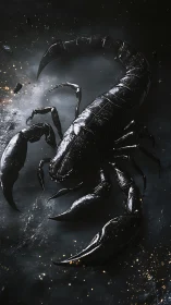 Astro-scorpion rendered as specular deep-space predator.