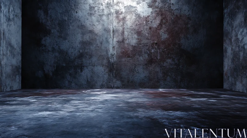 Grim concrete chamber washed in lonely spotlight gloom.