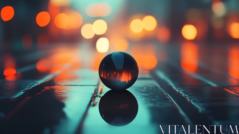 Lonely neon droplet cradles a city&rsquo;s blurred midnight hum