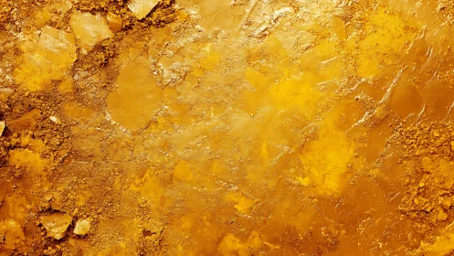 Textured golden mineral surface reveals stratified granular crust