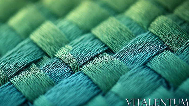 Macro view of woven green fibers in close textured detail.