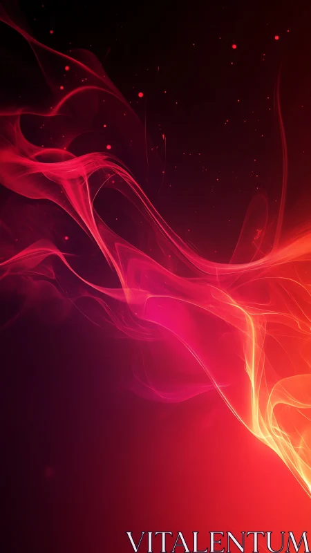 Abstract red plasma waves curve across dark gradient background