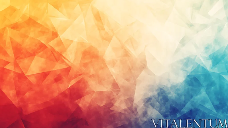 Vibrant geometric abstract background with warm and cool gradient.