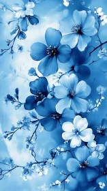 Blue Floral Arrangement with White Blooms