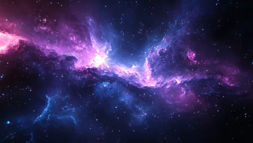 Nebula river of electric starlight carving midnight silence.