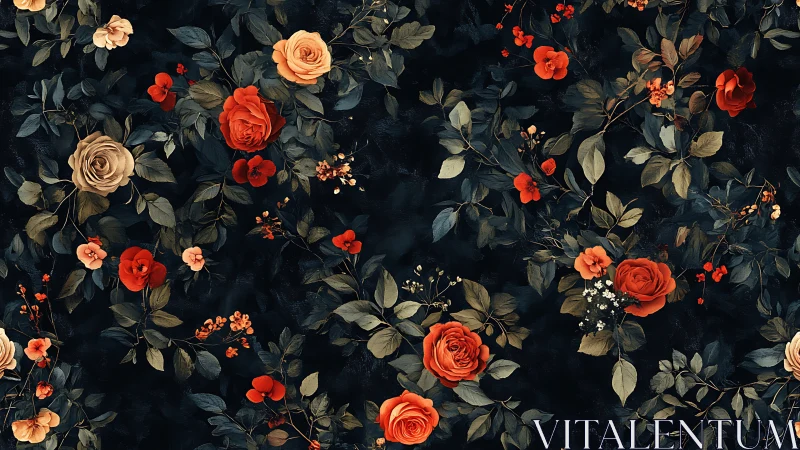 Vibrant Garden Dream on a Moody Canvas.