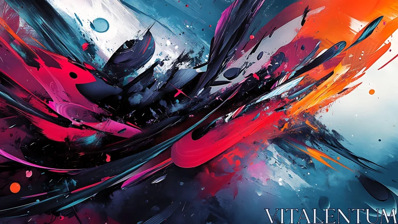 Electric color shards explode across a swirling abstract canvas.