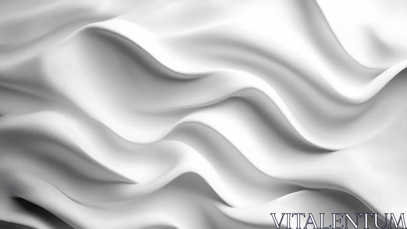 White textile forms continuous undulating folds in parallel bands