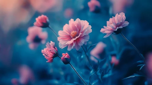 Pink Peonies Dance Between Twilight and Dream