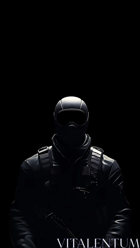 Silent sentinel in the shadows, poised in calm stillness.