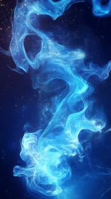 Blue gaseous filaments form vertical luminous structures