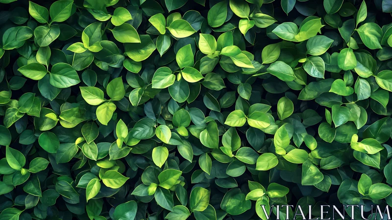 Dense green foliage canopy exhibits uniform leaf tessellation pattern