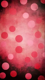 Playful crimson polka constellations on grunge twilight canvas.