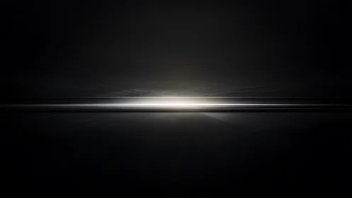 Minimal horizon light streaks across deep black void.