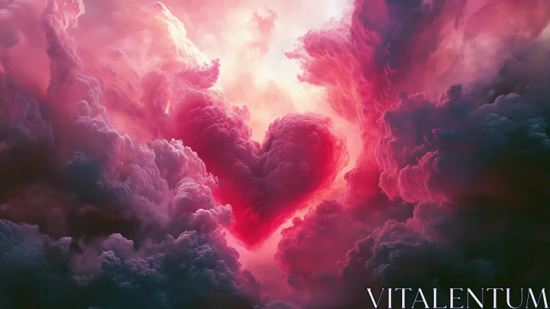 Radiant Heart Emerges Through Ethereal Cloud Realm.