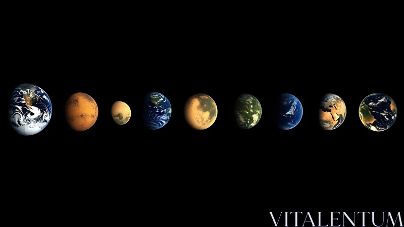 Planetary twins trade colors in a quiet cosmic lineup