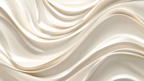 Creamy Abstract Waves in Glossy 3D Fluid Style Wallpaper.