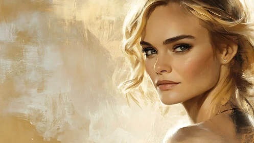 Luminous portrait of a thoughtful woman in golden light.