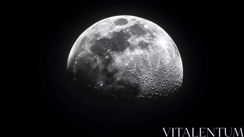 Lunar terminator close-up with high-contrast crater relief.