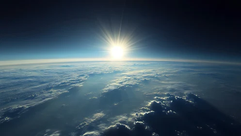 Sunrise brushes Earth’s curve with shimmering polar blues