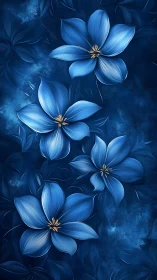 Beautiful Blue Flowers Blooming in Serenity