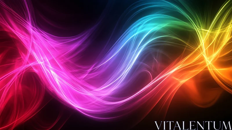 Spectral light trails in multicolor flowing wave composition