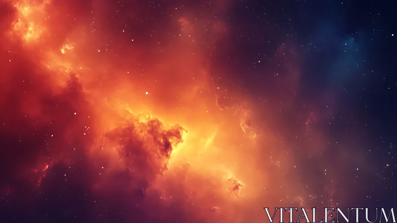 Nebula firestorm quietly braids starlight into cosmic dusk