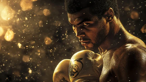 Golden Warrior: Divine Strength in Golden Dust.