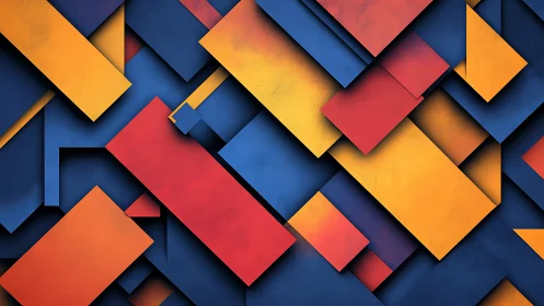 Geometric color blocks forming layered abstract grid pattern.