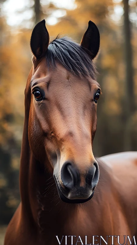 Warm-toned equine portrait uses shallow depth and soft bokeh