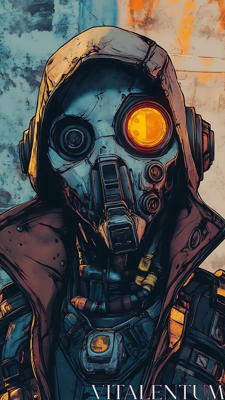 Cybernetic scout with gas mask optics and illuminated mono-lens