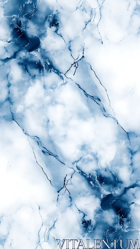 Marbled cyan veining pattern in vertical abstract composition.