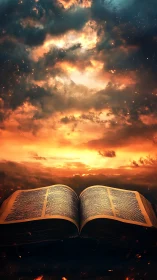 Fiery sky scripture opens like a doorway to burning dawn.