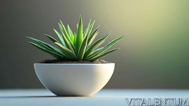 Sunlit succulent quietly rehearses its desert daydreams