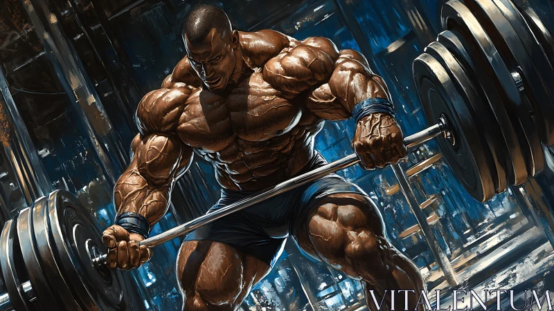 Steel-bending titan grinding power in a molten neon gym.