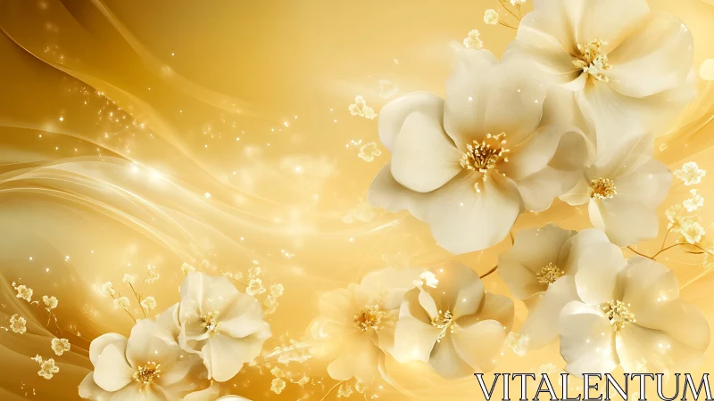 Luminous Blooms Dancing in Golden Radiance.