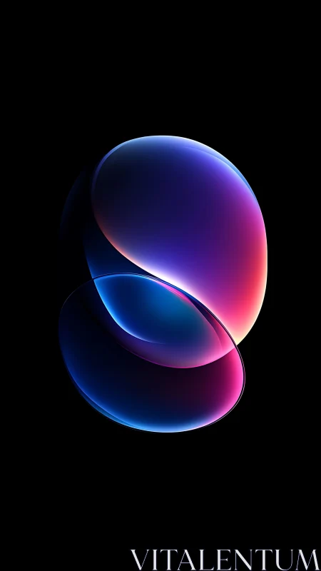 Glowing twin orbits of color drifting in a soft night sky.