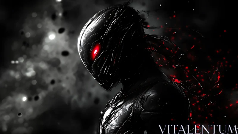 Cybernetic wraith portrait in high-contrast digital rendering.