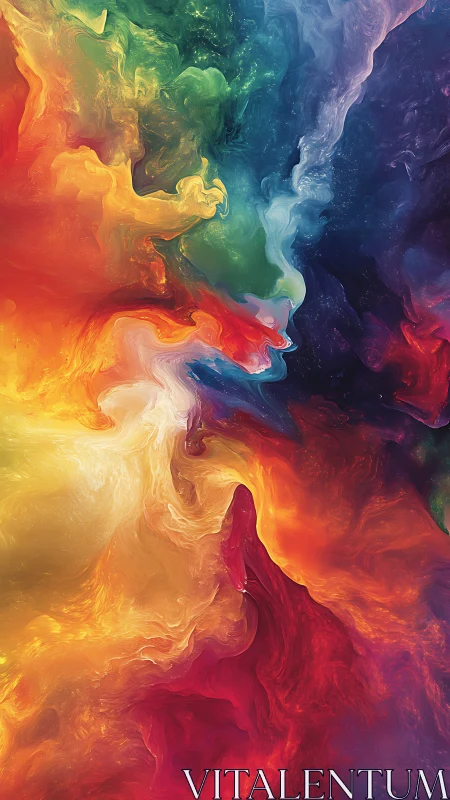 Chromatic nebula gradients in flowing abstract color field.