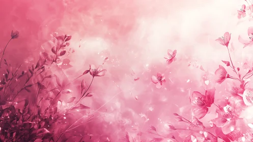 Pink Floral Gradient with Blooming Petals.