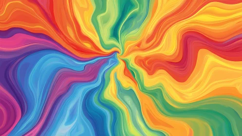 Color whirlpool of swirling rainbow waves in motion.