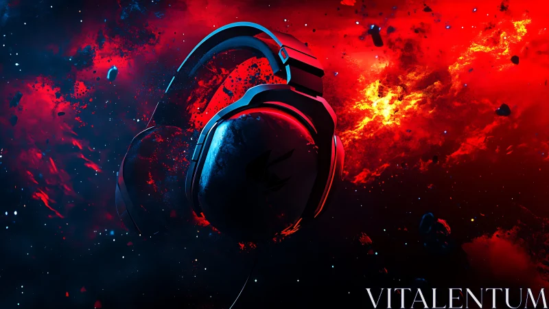 Headset drifts through a crimson supernova of gaming sound