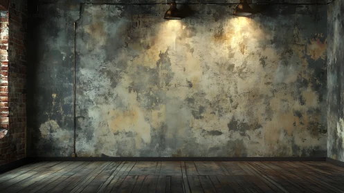 Rust-kissed loft wall waits patiently for its next story to hang