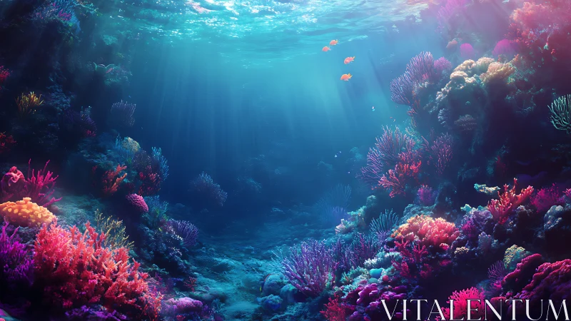 Sunlit coral kingdom where neon reefs quietly breathe.