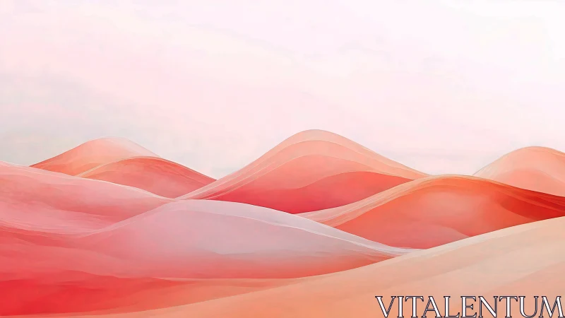 Soft coral dunes unfold in layered abstract serenity.