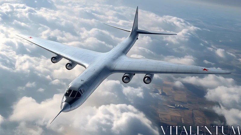 Silver sky leviathan glides cleanly through braided clouds